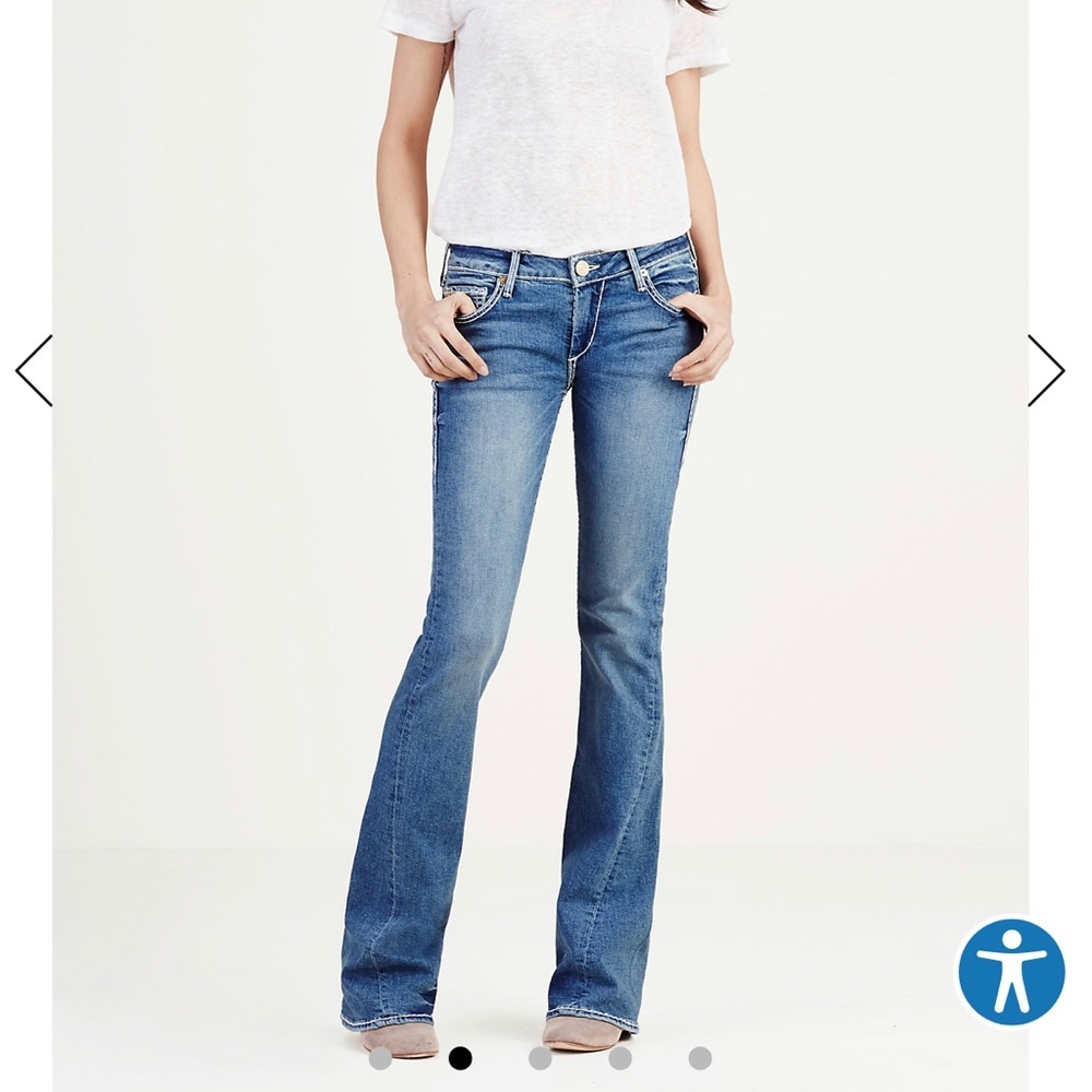 True Religion Medium Blue Flare Jeans